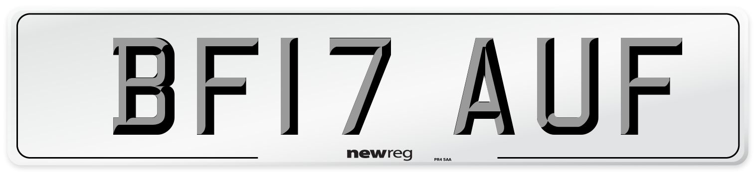BF17 AUF Number Plate from New Reg